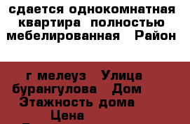 сдается однокомнатная квартира ,полностью мебелированная › Район ­ г.мелеуз › Улица ­  бурангулова › Дом ­ 9 › Этажность дома ­ 9 › Цена ­ 8 000 - Башкортостан респ. Недвижимость » Квартиры аренда   